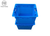 Cajas plásticas del totalizador de los pescados cuadrados con la categoría alimenticia de las tapas azul/gris de 505 * 410 * 320 milímetros