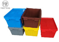 Cajón plástico no plegable colorido con las tapas atadas, X.400 plástico apilable X de los compartimientos de almacenamiento 600 320 milímetros
