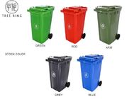 Compartimientos plásticos robustos de los desperdicios del verde 240ltr de la basura con el HDPE de goma de dos ruedas