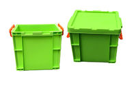 Euro cuadrado verde que apila los envases con la fijación de las tapas para el almacenamiento Turbocharged