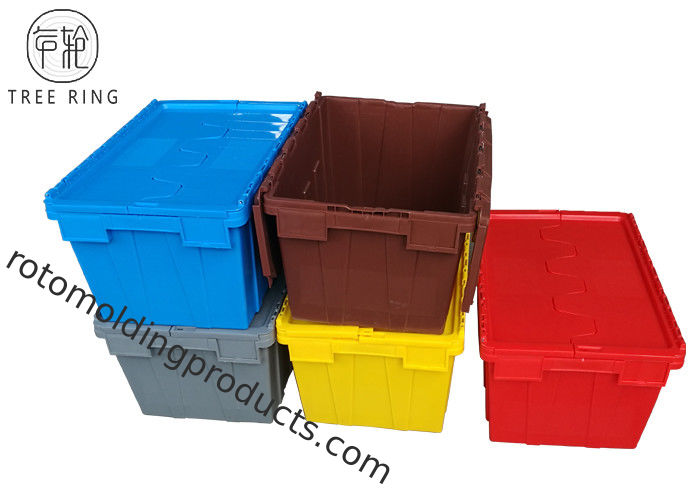 Cajón plástico no plegable colorido con las tapas atadas, X.400 plástico apilable X de los compartimientos de almacenamiento 600 320 milímetros