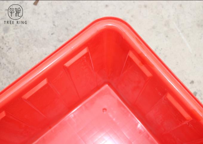 Tinas plásticas grandes de amontonamiento industriales azules/rojas de