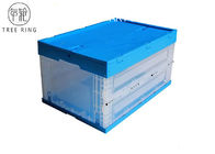 Contenedores de almacenamiento plásticos encajables claros de la distribución con la tapa atada 65 litros