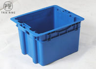 Cajas plásticas del totalizador de los pescados cuadrados con la categoría alimenticia de las tapas azul/gris de 505 * 410 * 320 milímetros