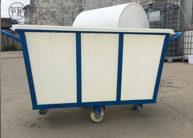 carretilla plástica resistente del lavadero 500kg en las ruedas para la materia textil LLDPE industrial